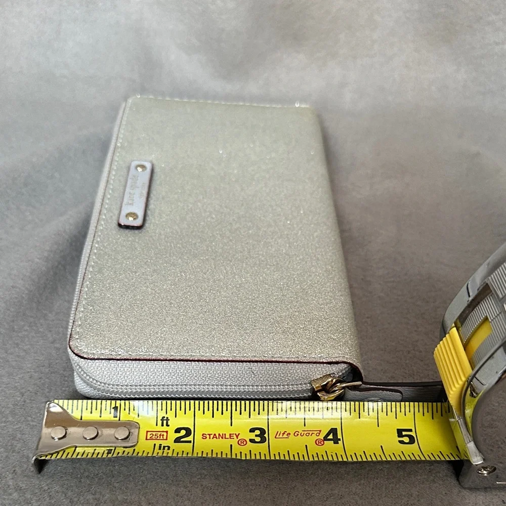 Kate Spade Kenzie Glitter Zip Wallet Shimmering Silver - Picture 10 of 10
